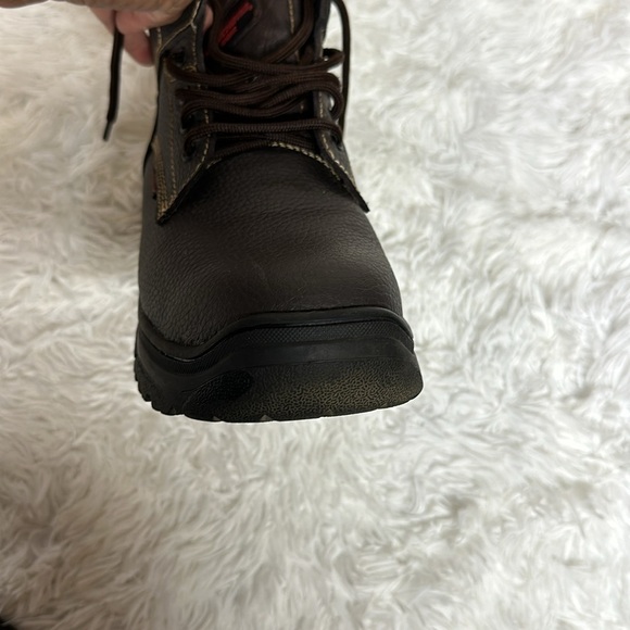 Skechers Men\'s Burgin Tarlac Steel Toe Work Boot Style 77143 BRN Excellent Cond